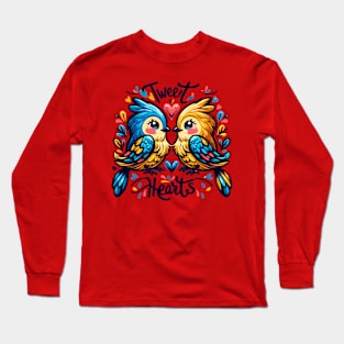 Lovebirds Whimsy: Beak-to-Beak Heart Creation Long Sleeve T-Shirt